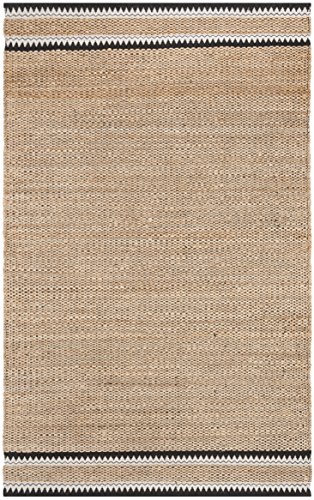 SAFAVIEH Natural Fiber Collection Area Rug - 6' x 9', Natural & Black, Handmade Farmhouse Boho Coastal Rustic Jute, Ideal for High Traffic Areas in Living Room, Bedroom (NF874B) - Image 3