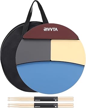 MECCANIXITY Practice Drum Pad Set 12" Silent Snare Drum Pad Kit Multicolor