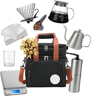 DOPPIO Premium Pour Over Coffee Maker Set – 8-Piece Home Barista Kit with Gooseneck Kettle, Dripper, Filter & Travel Bag | Price In India