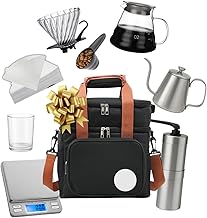 DOPPIO Premium Pour Over Coffee Maker Set – 8-Piece Home Barista Kit with Gooseneck Kettle, Dripper, Filter & Travel Bag | Manual Brewing Set for Fresh & Flavorful Coffee Anywhere