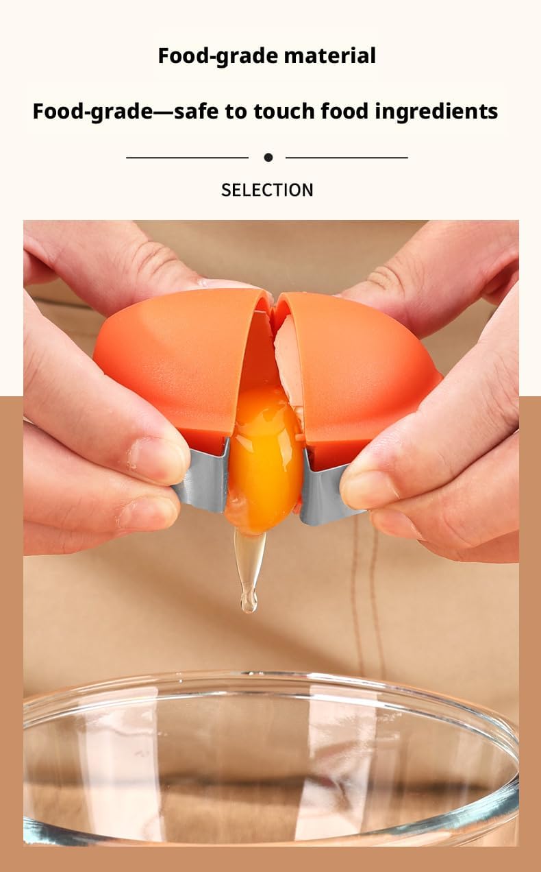 2 Pack Egg Opener Tool for Medium Sized Raw Eggs One Second Egg Cracker Quick Eggshell Remover Clean Crack Prevents Shell Fragments Easy Use Kitchen Gadget for Egg Separator Baking Cooking