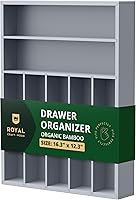 Vista 14 de ROYAL CRAFT WOOD Organizador de cajones de cocina de bambú de lujo, organizador de cubiertos, soporte para utensilios y bandeja de cubiertos