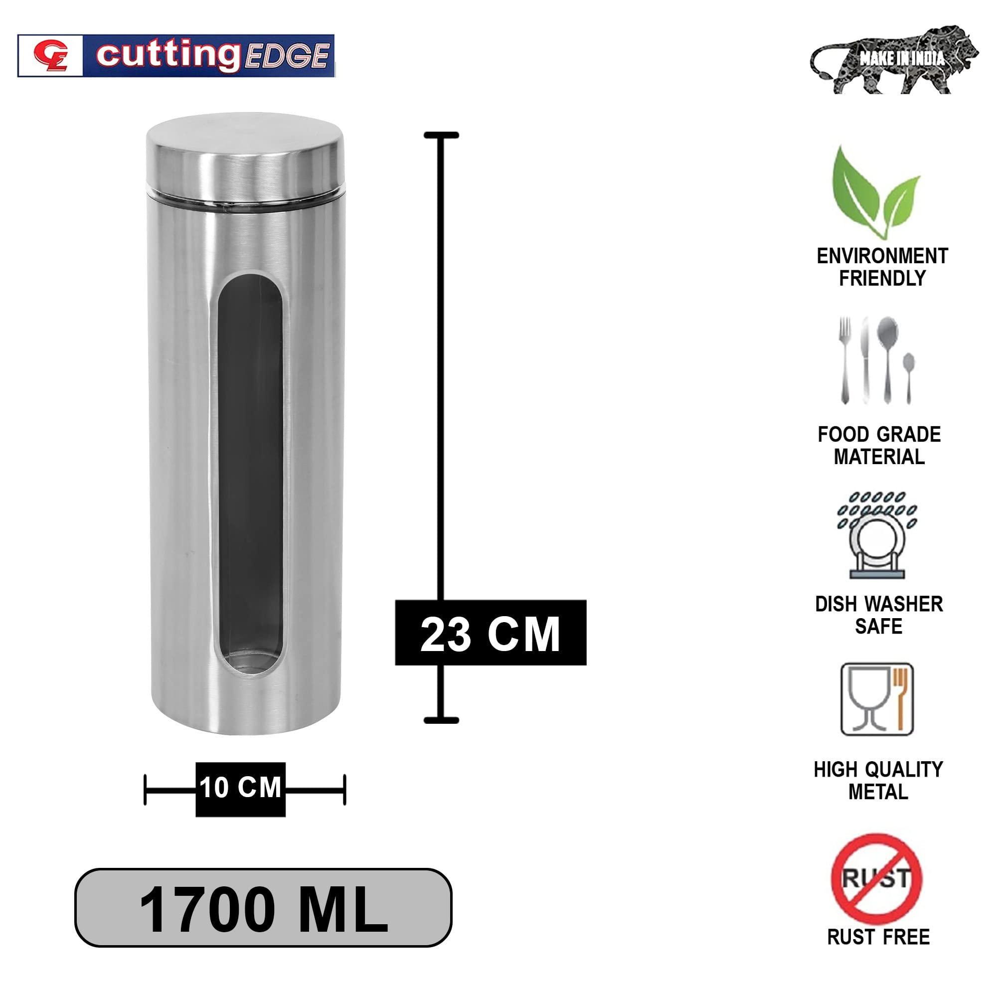 Cutting EDGE Glass Jars - Airtight Storage -8 Cutting EDGE Glass Jars - Airtight Storage -8