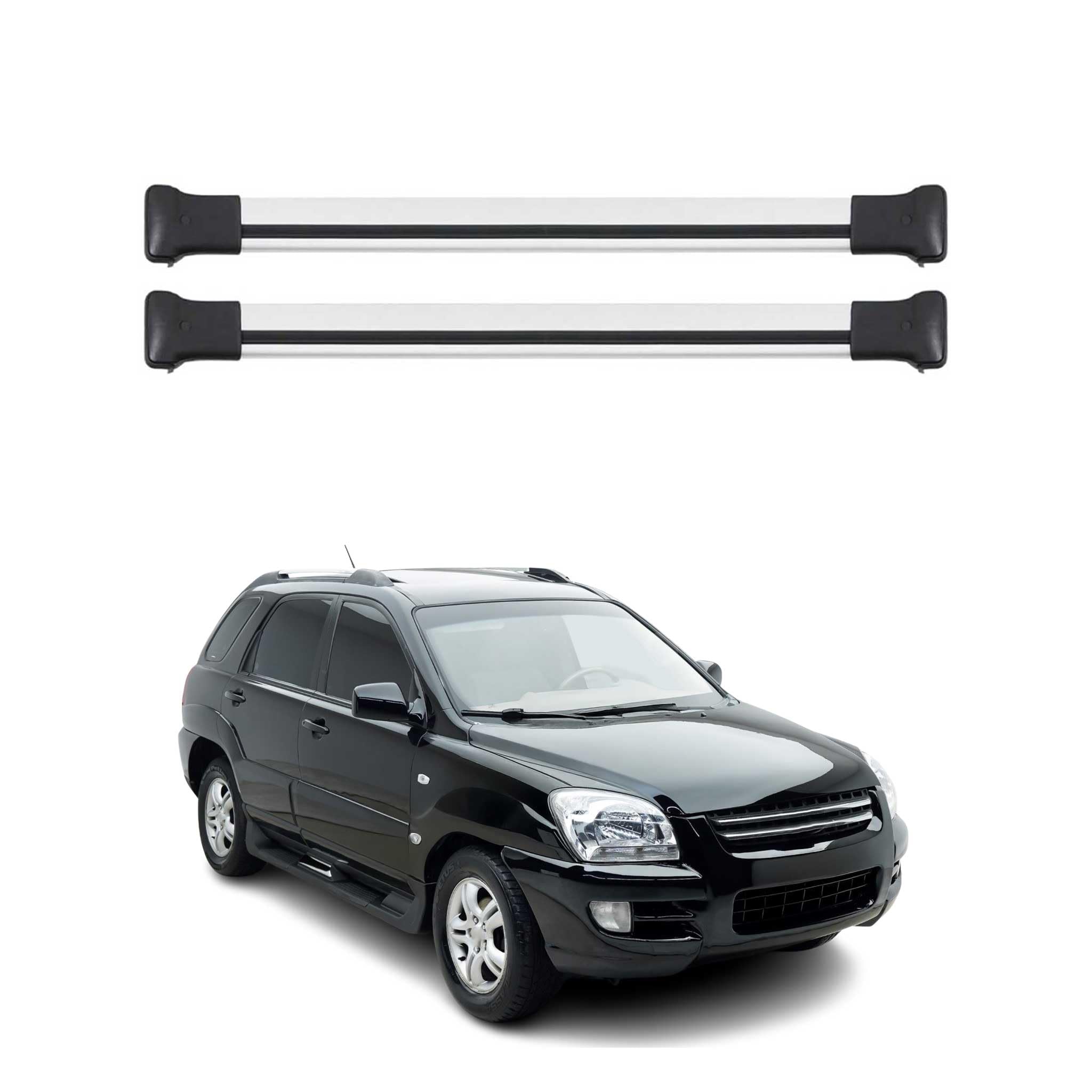 OMAC Barre Portatutto Trasversali in Alluminio per Kia Sportage mk2 JE 2005-2010 – TÜV/DIN 75302