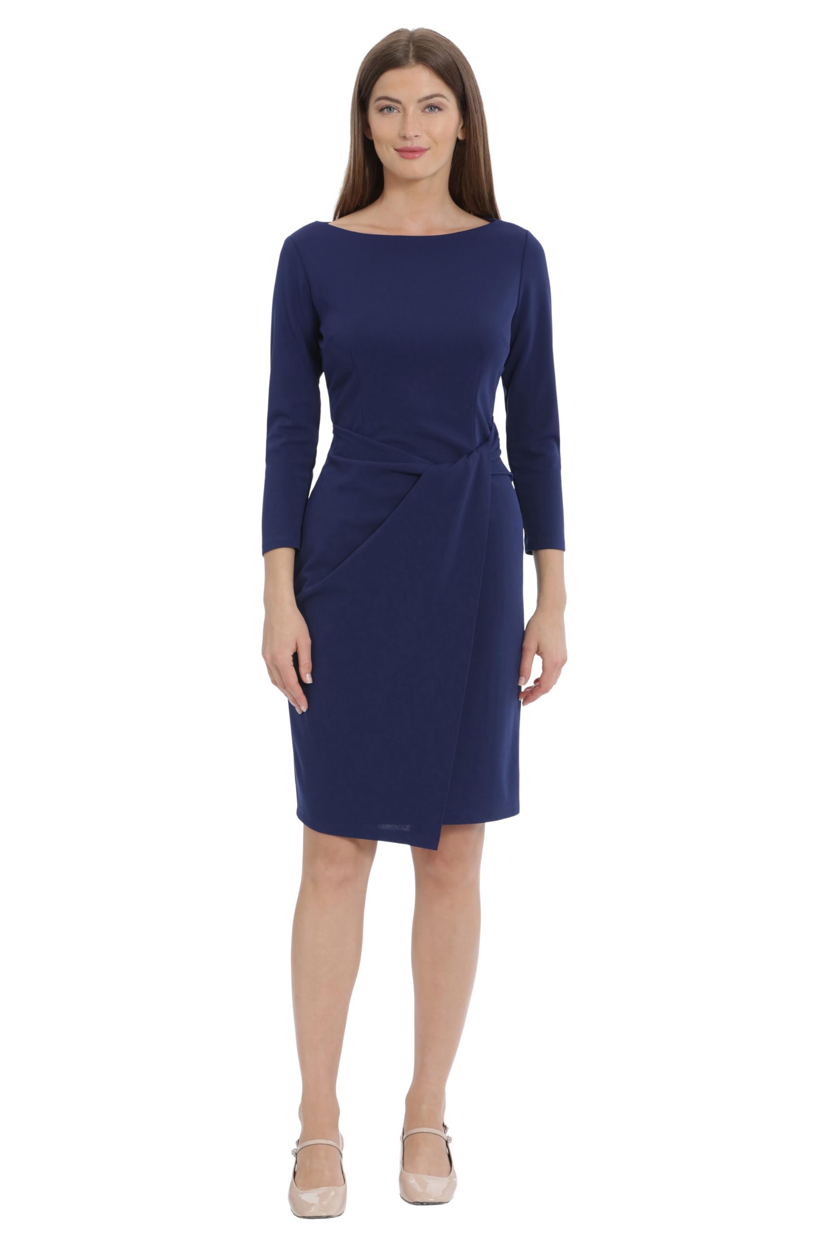Maggy London Womens Twist Waist Detail Crepe Sheath Dress Office Workwear Career Event Guest of