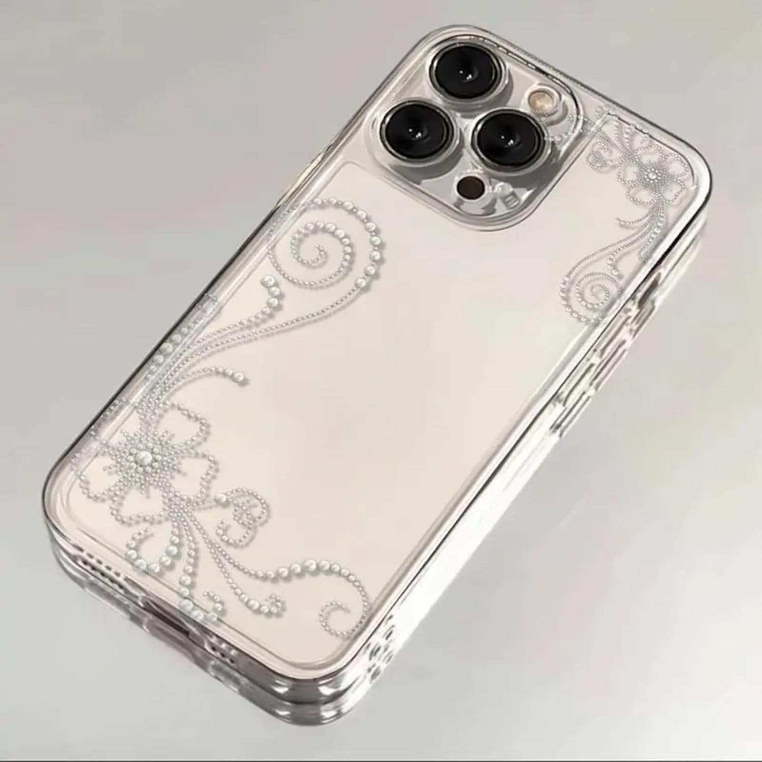 Soft Subtle Pattern Amazon.com: Elegant Pearl Floral Swirl Pattern Clear Phone Case for ...