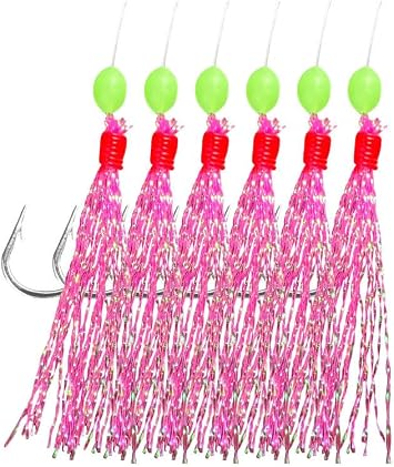 Pack of 2 Luminescence Sabiki Bait rigs 6 Hooks Offshore Fishing Lure Size8#-18#