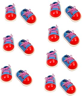 Toyvian 7 Pares De Brinquedo De Cadarço Brinquedos Esportivos Quebra-Cabeças Para Crianças Tênis Cadarços Aprender A Amarrar Cadarços Brinquedo Trompete Habilidades Motoras Finas