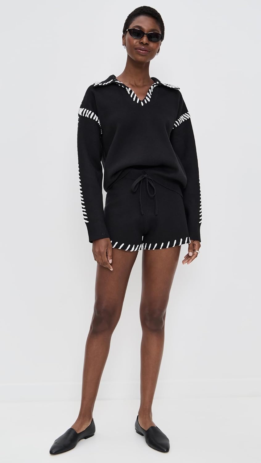 English Factory Women's Stitch Detail Knit Shorts - Image 5