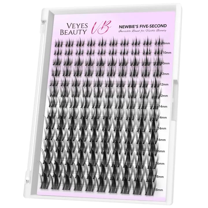 VEYESBEAUTY Wimpern Extensions 5-Sekunden-Wimperncluster Cluster Lashes Fake Lashes Wimpernverlängerung Falsche WimpernManga 8-18mm
