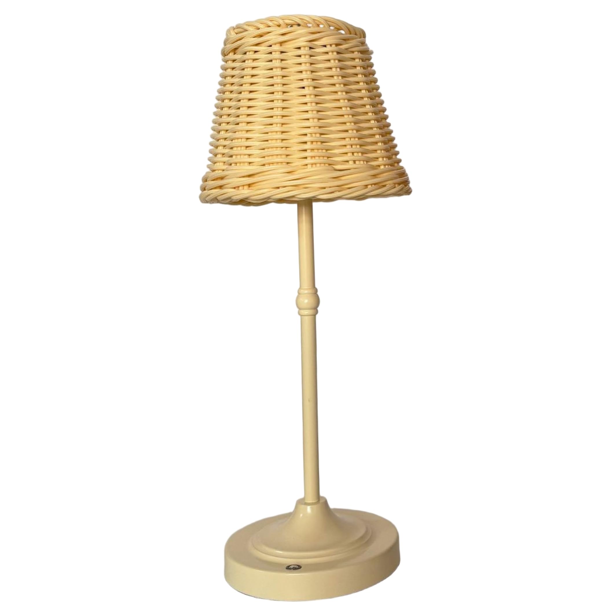 Tsawntd Wicker Lamp, Boho Rattan Table Lamp Touch Control 3 Light Modes USB-C Rechargeable Bedside Home Decor (White)