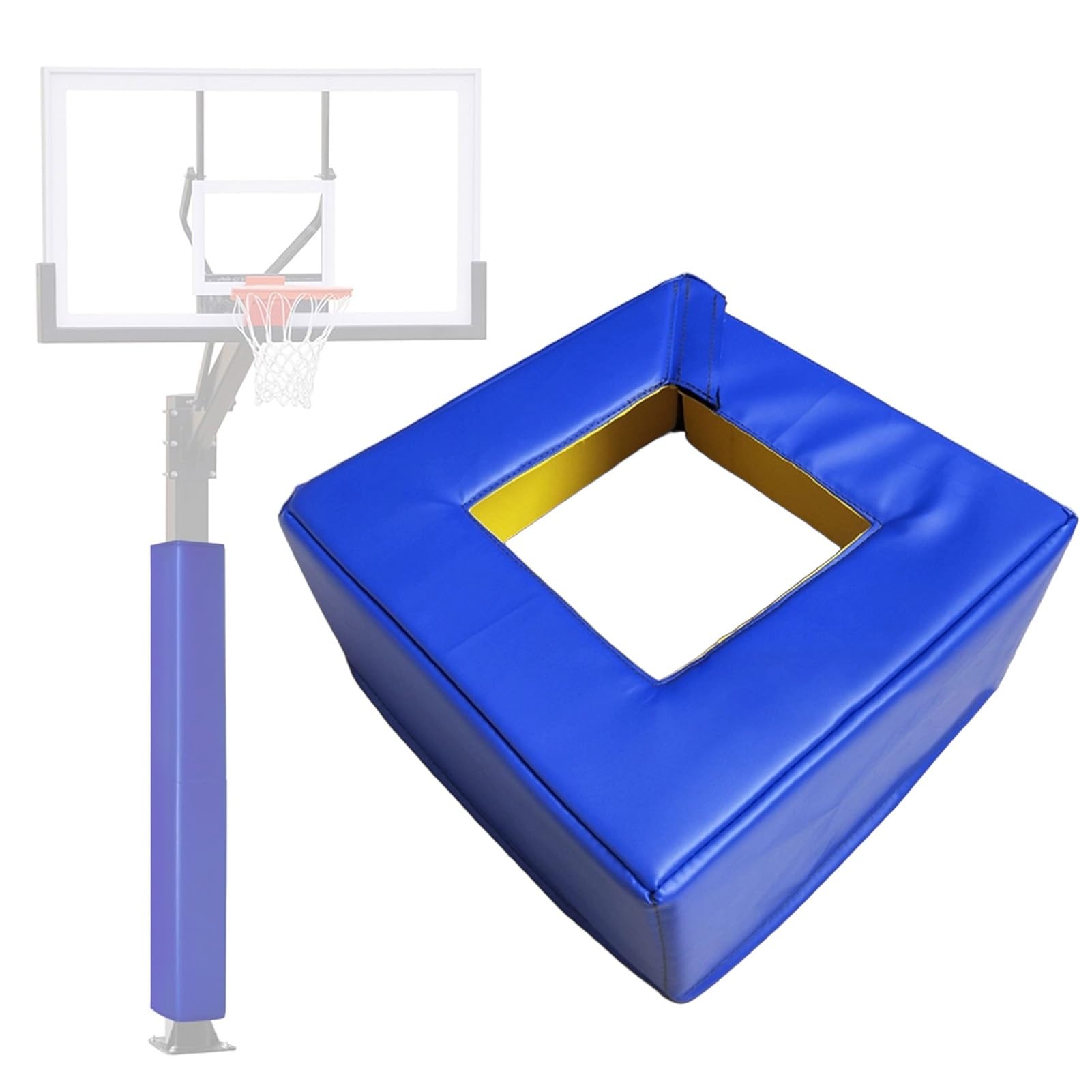 Imbottitura per palo da basket per pali quadrati, base di protezione su quattro lati per garage e porta di sicurezza
