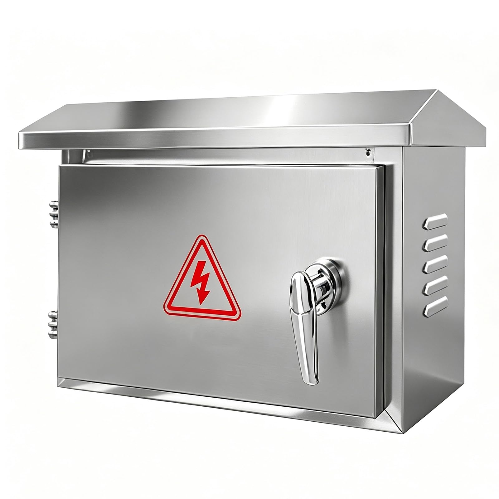 Caja Distribucion Electrica de Acero Inoxidable, Armario Electrico para Exteriores | Caja Electrica con Cerradura y Placa de Montaje, Diseño Horizontal(50x60x20cm/20x24x8in)