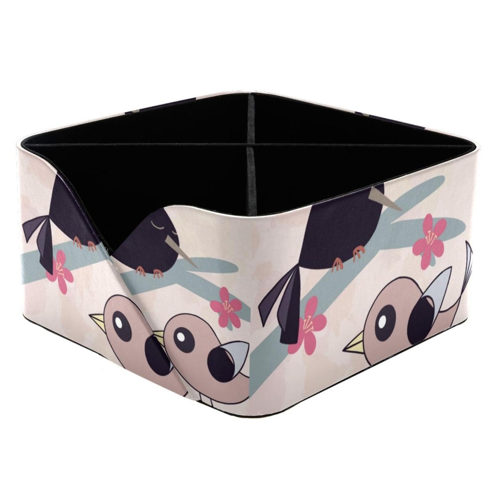 Boîte de rangement fournitures d'art et pinceaux motif oiseau