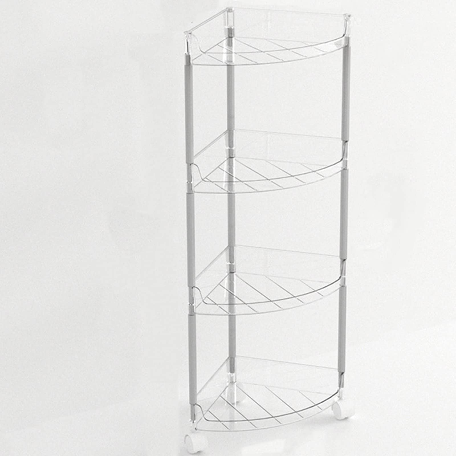 SDdPulse Mensola trasparente impilabile, bianco trasparente, per cucina, dispensa, lavanderia, bagno, armadio, può essere utilizzato per riporre in piccoli spazi (trasparente, 27 x 27 x 90 cm)