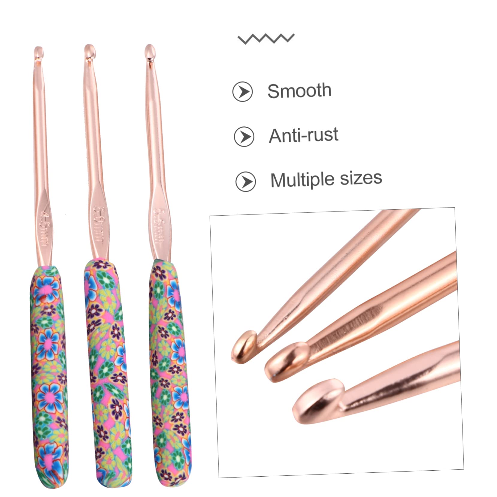 SEWACC 27 Pièces Crochet aluminium poignée polymère aiguille au crochet s kit débutant kit de aiguilles à tisser à tricoter en dentelle argile
