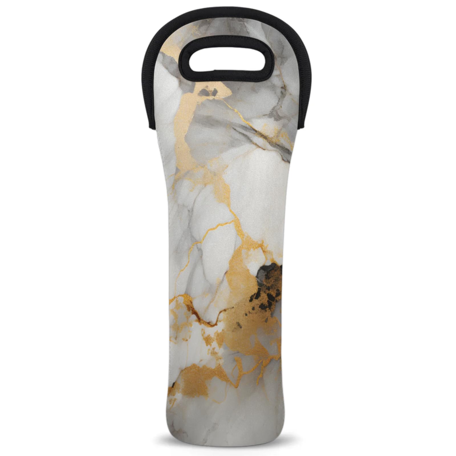 Neoprene Wine Tote Carrier Bag for Wine,Water, Champagne, Beer, Baby Bottles 15.6 x 5.1 Inches, Protective Wine Bag,White Luxury