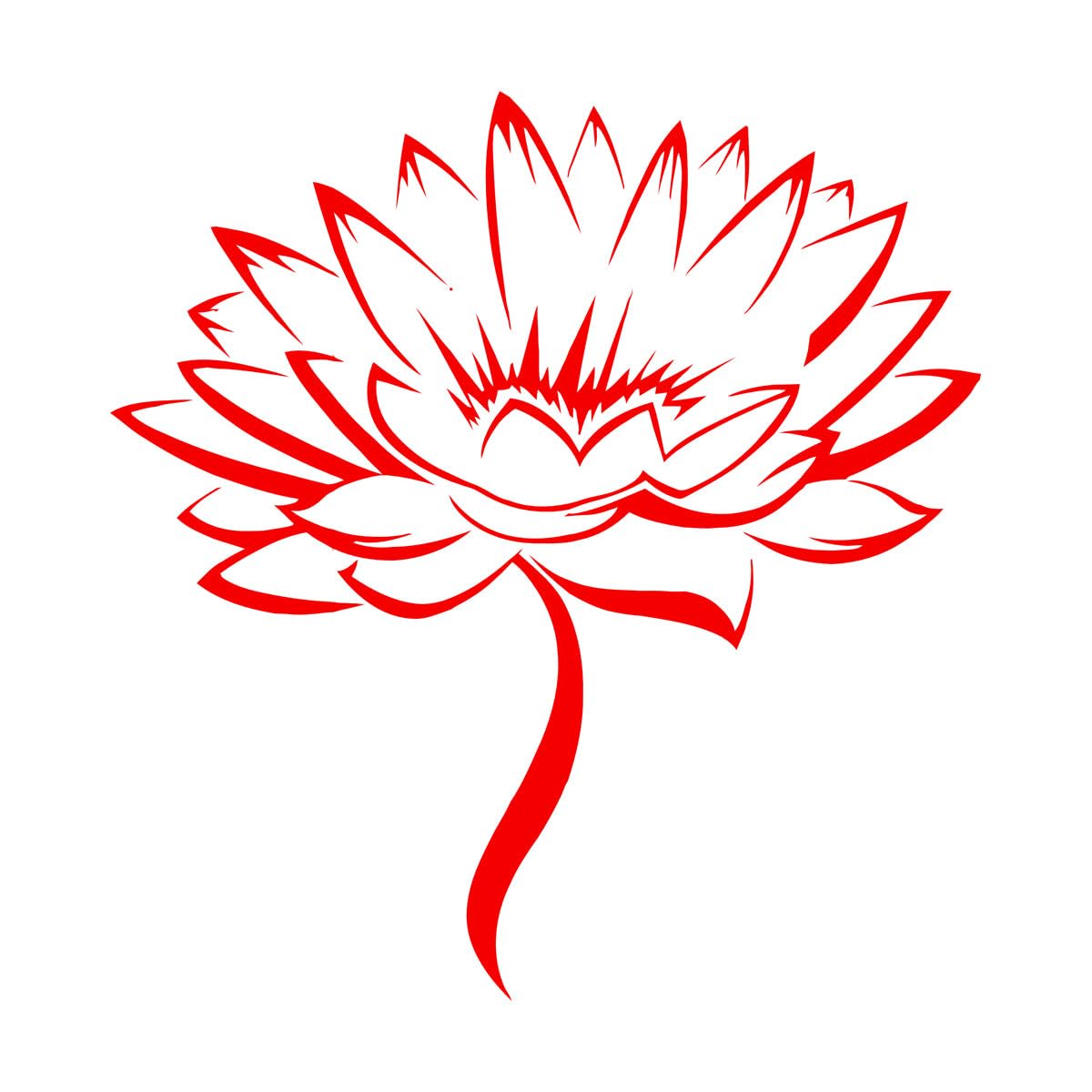 Engraving Stickers Lotus Flower Blossom House 81x86.7cm Can Modify and add Information Extra Large red