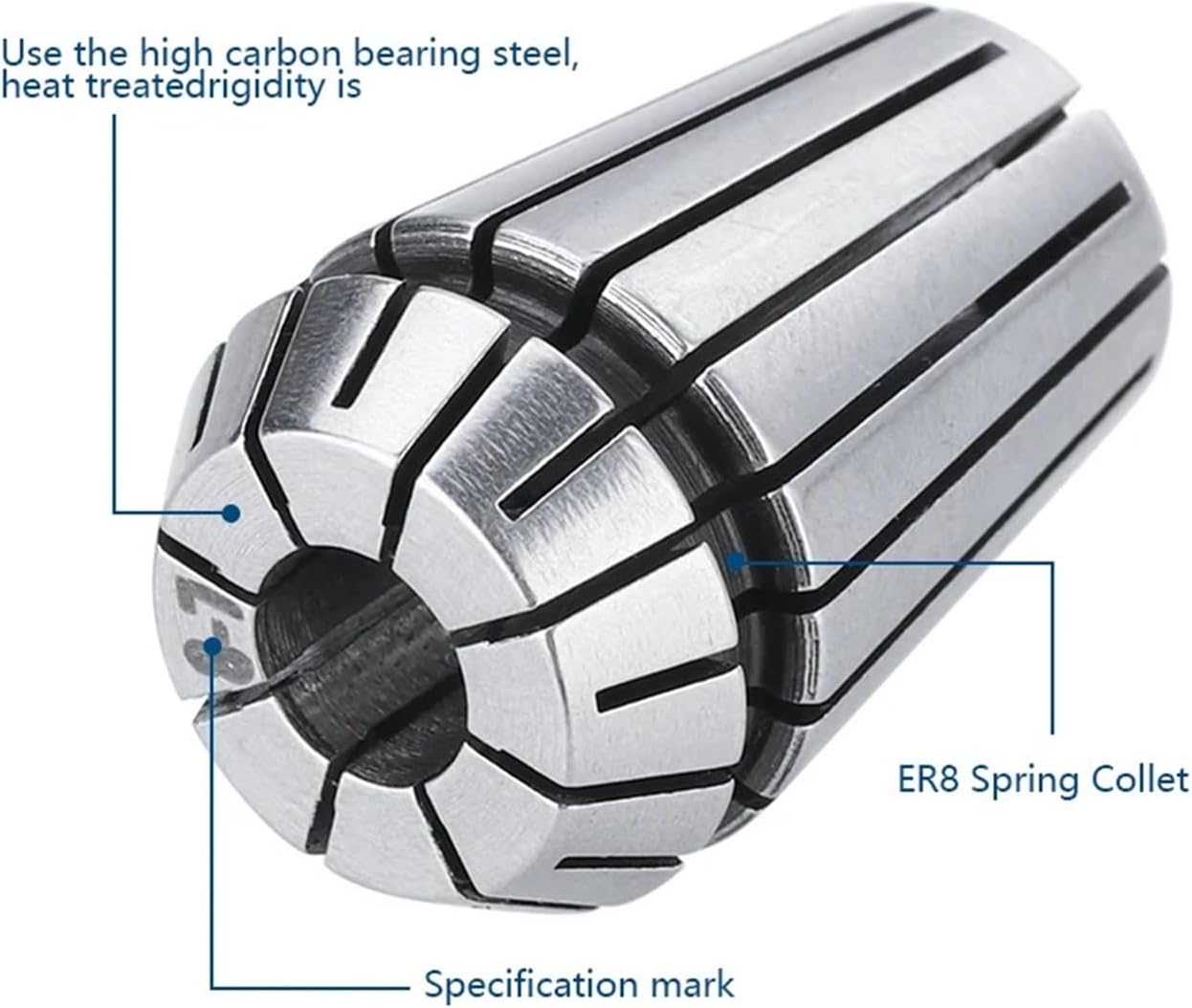 Spring Collet Collet Chuck 2-5mm ER11 ER16 ER20 CNC Router Spring Chuck for CNC Engraving Machine(ER8 2.0mm)