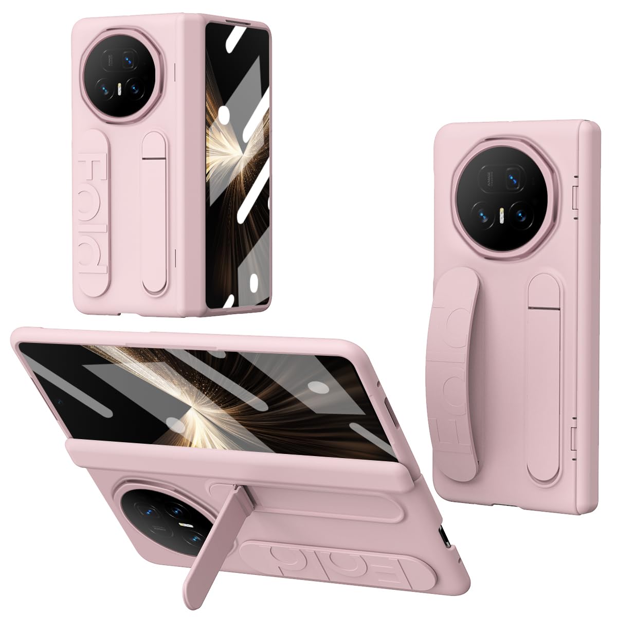 Unichthy Rhino Cases Coque de protection intégrale avec béquille pour HONOR Magic V5 5G Rose