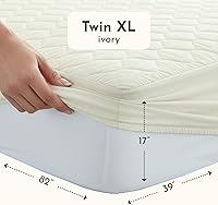 Vista 2 de Protector de colchón orgánico 100% algodón Protector de colchón orgánico GOTS transpirable y silencioso con durabilidad premium de 300 GSM