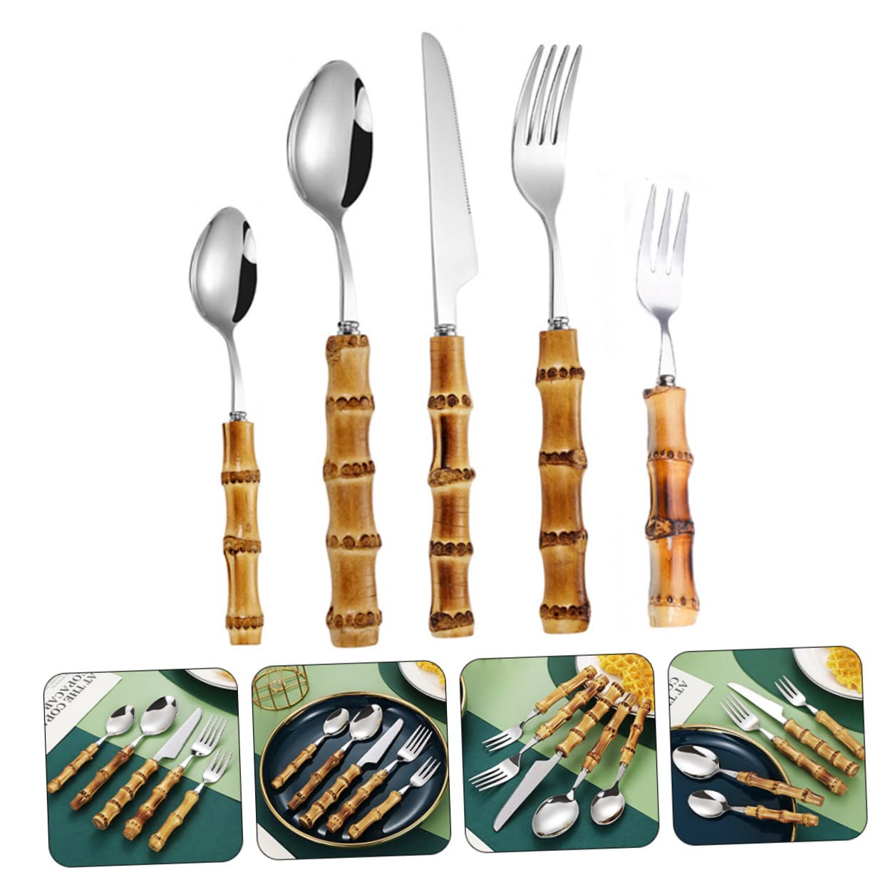 COLLBATH 3 Set Set di posate in da tavola cutlery set coltelli da tavola utensile kit taglierino cucchiaio taglia Acciaio inossidabile