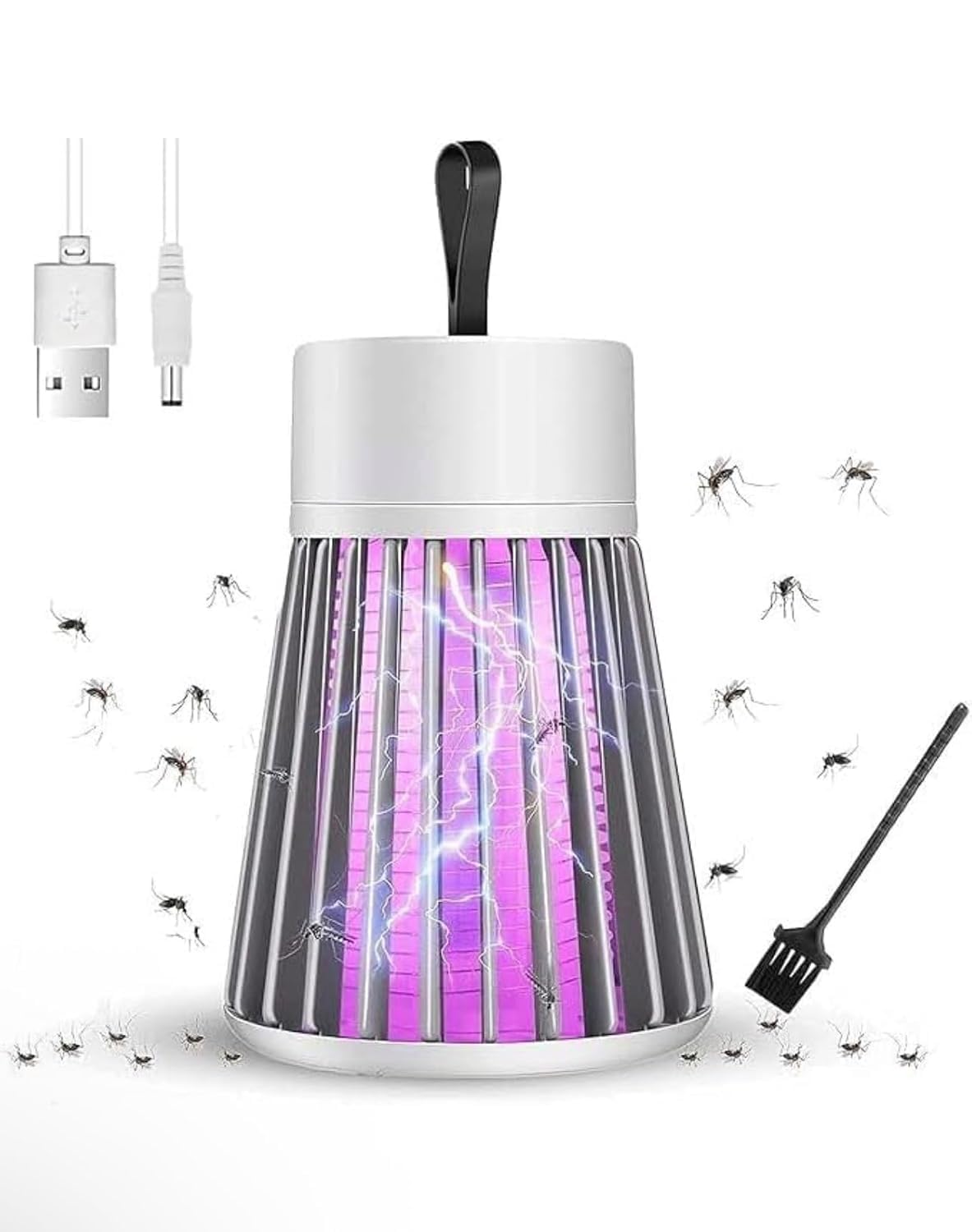 mosquito killer lamp zapper machine usb powered bug zapper mosquito killer lamp, electric led lamp indoor/outdoor mosquito trap machine for home, gardening, outdoor white/black