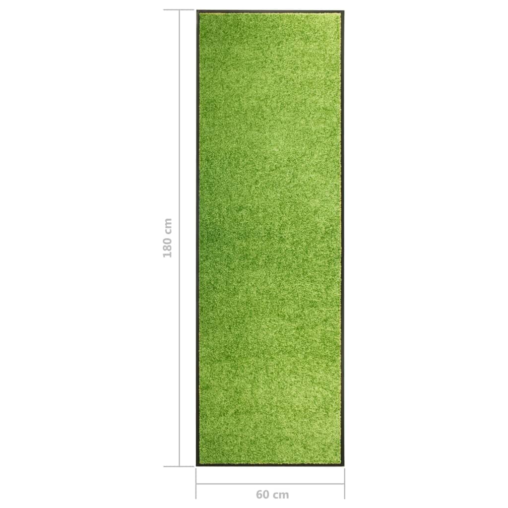 vidaXL Fußmatte Waschbar Schmutzfangmatte Türmatte Fußabtreter Schmutzmatte Schmutzfangläufer Sauberlaufmatte Innen Außen Grün 60x180cm