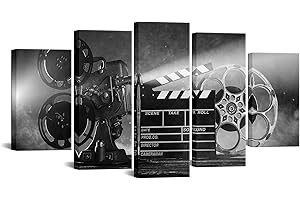 LevvArts 5-Piece Classic Film Reel Canvas Wall Art