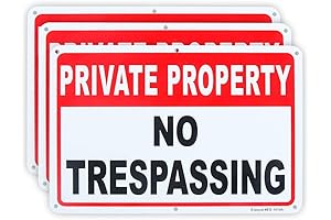 3 Pack No Trespassing Signs for Private Property Protection