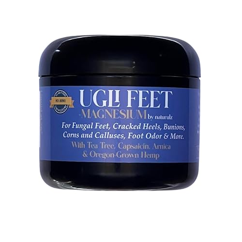 Ugli Pies + magnesio de Naturulz con árbol de té, capsaicina, arinca y más. Masaje calmante de magnesio para pies. Todo natural. "SIN JUNK"