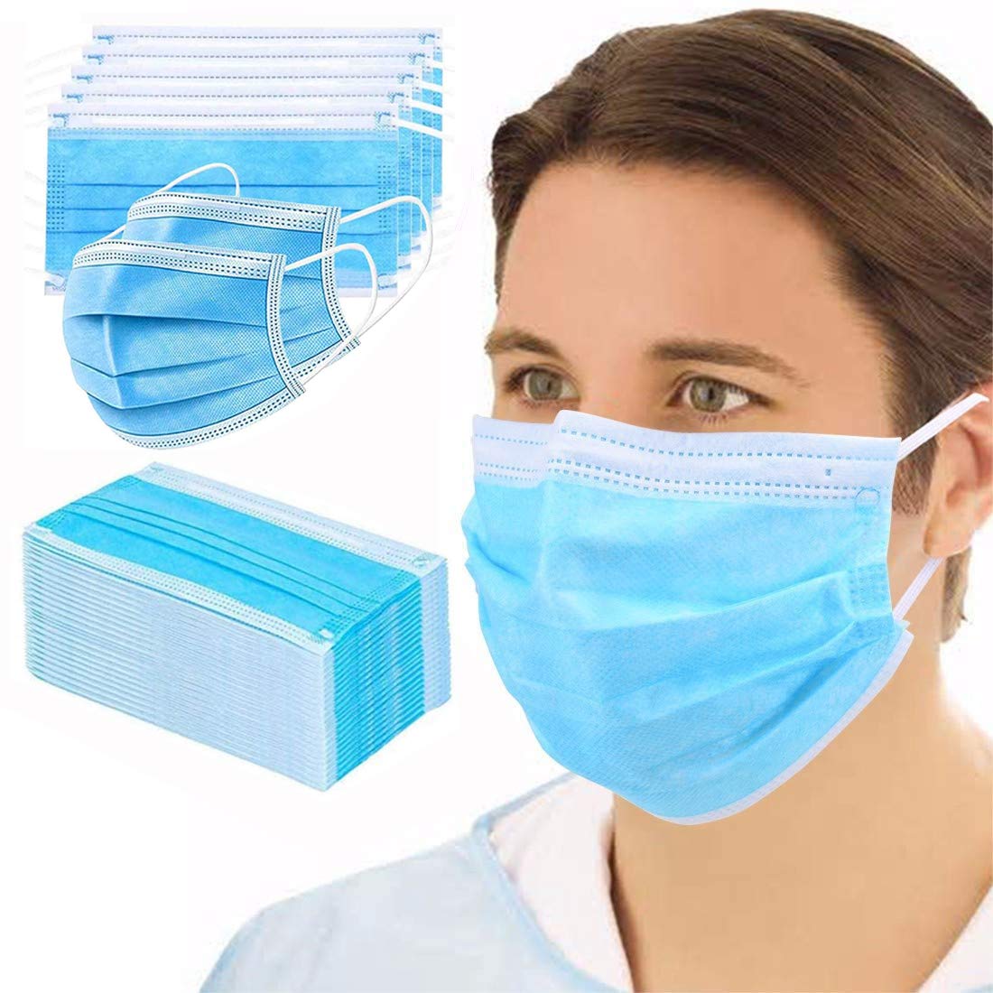 GreatDio® Disposable with Nose Pin Non Woven Anti Pollution Surgical 3 Layer Face Mask with Triple Filtration (100 Pcs) (B08LSSQ67L) Amazon Price History, Amazon Price Tracker
