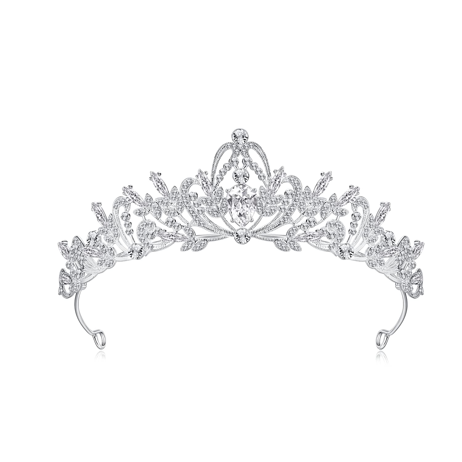 Lovelyshop Clear Crystal Sliver Swan Alloy Tiara for Younger Woman in party wedding Quinceanera