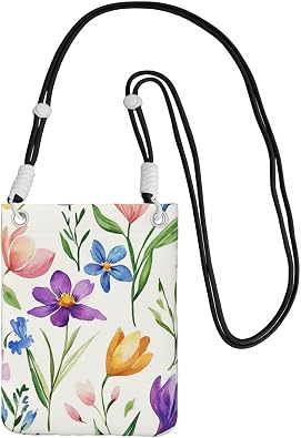 Womens Crossbody Phone Bag, Black Shoulder Strap, Adjustable Shoulder Strap, Vintage Sea Turtle Pattern