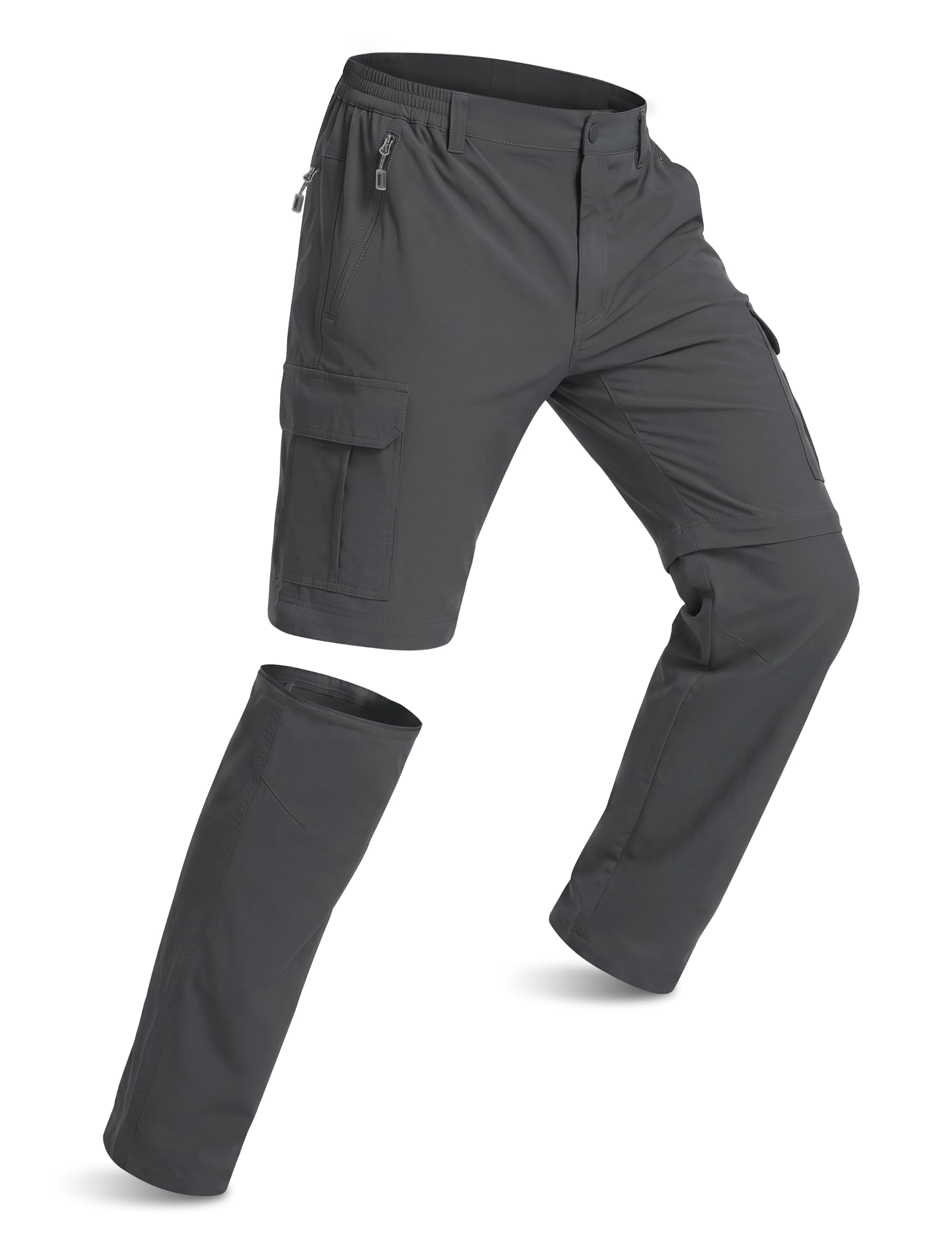 NATUVENIX Mens Hiking Pants Convertible Quick Dry Lightweight Travel Pants | Zip Off Legs, Stretch, Breathable, Nylon-Spandex, Water Resistant, 6 Secure Pockets, Summer Trekking Travel Fishing Camping
