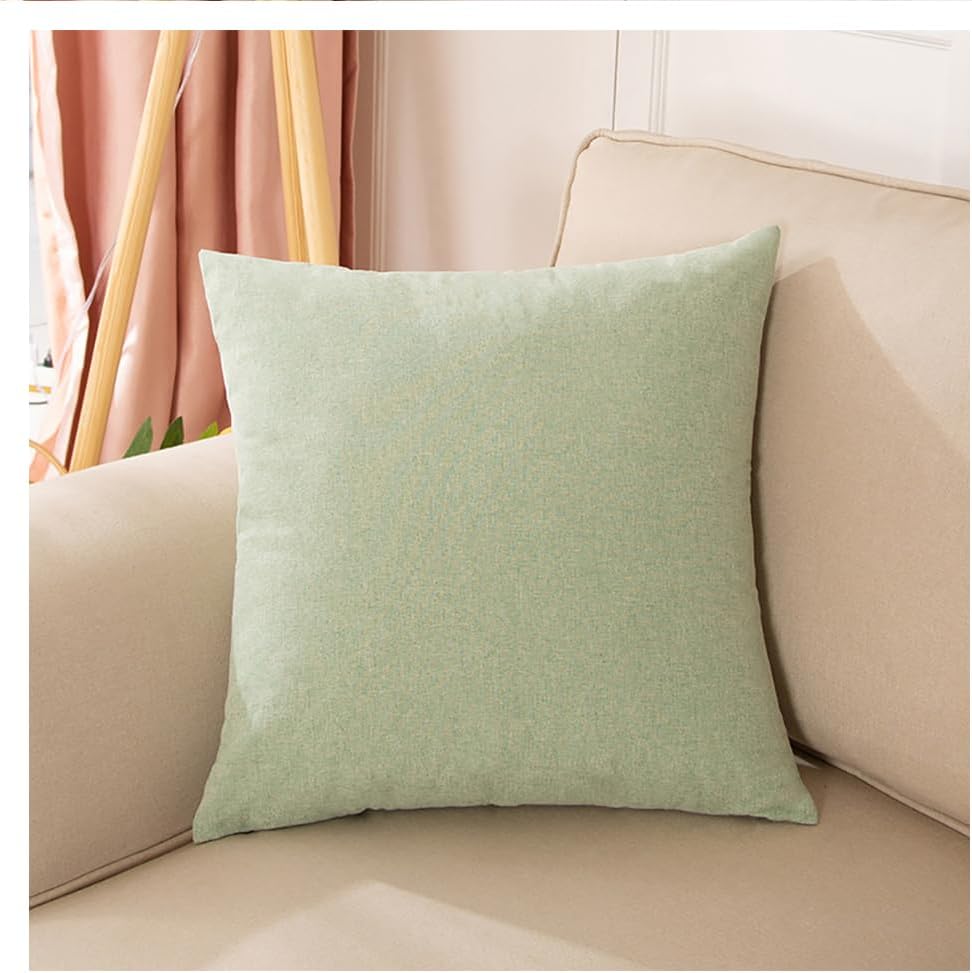 2pcs Linen Cotton Blend Pillowcases - Breathable & Textured Standard Size (23x23 inches) Solid Color Pillow Covers for All Seasons (Beige Yellow)