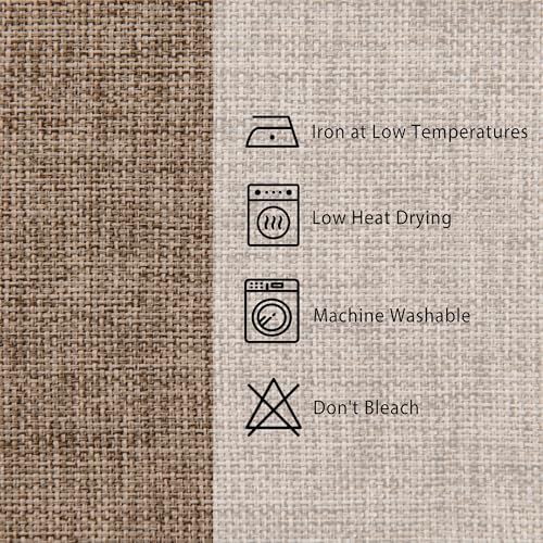 Hiasan 2 Pack Faux Linen Rectangle Tablecloth - Wrinkle and Stain Resistant Washable Table Cloth for Kitchen Dining Room Holiday Table Cover for Dinner, Khaki, 60 x 140 Inch by Hiasan - Image 6