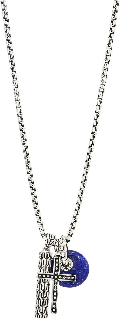 Classic Chain Charm Necklace with Lapis Lazuli