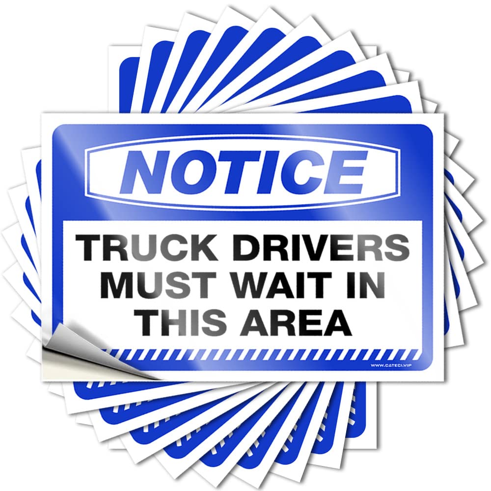 Saying Fall Easy Apply | Notice Truck Drivers Must Wait in This Area Cool Bumper Peel and Stick(12X18CM)