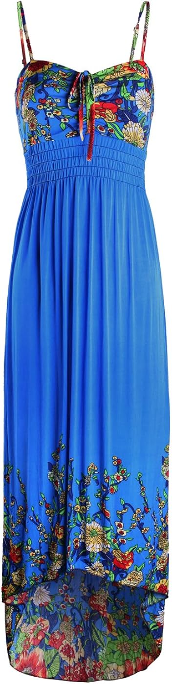 2LUV Women's Paisley Design Sleeveless Hi-Low Summer Beach Dress