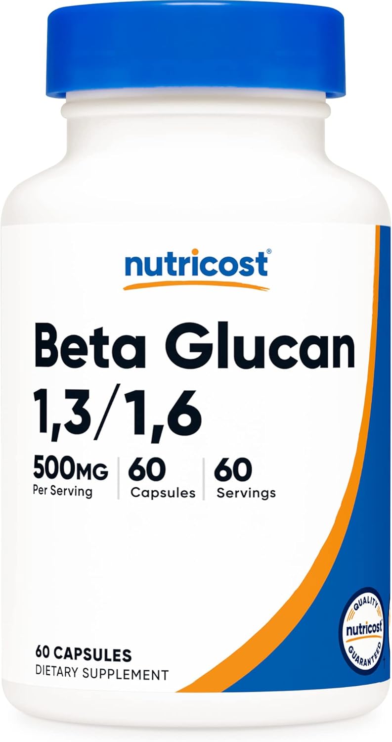 Nutricost Beta Glucan 500mg 1,3D Glucan, 60 Veggie Capsules Gluten