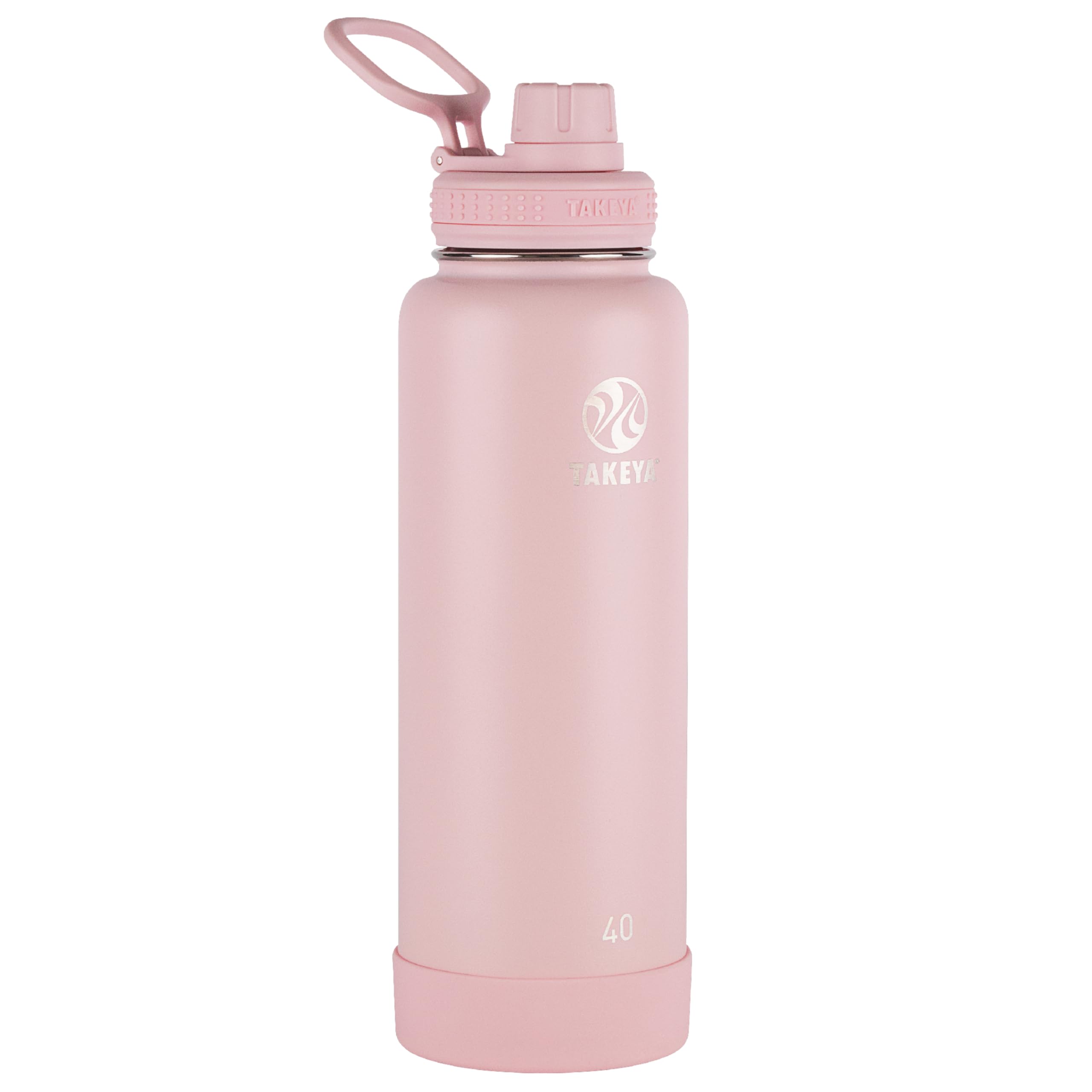 Takeya - 51012 Takeya Actives Insulated Stainless Steel Water Bottle with Spout Lid, 40 oz, Blush
