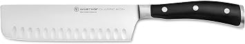 WUSTHOF Classic IKON 7" Hollow Edge Nakiri Knife, Black