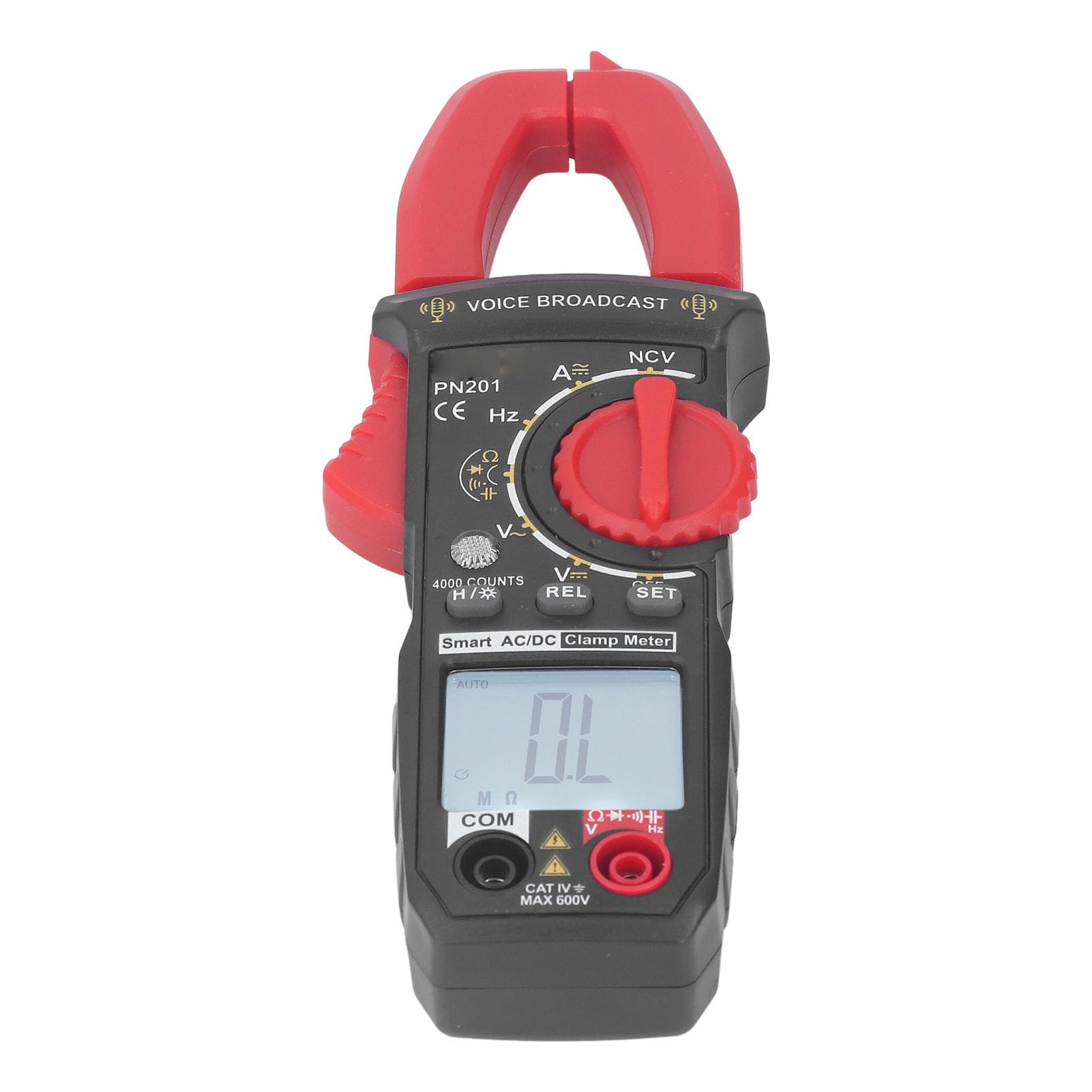 Pinza Amperimétrica Digital, Multímetro Inteligente, Probador de Voltaje, Compatible con Transmisión de Voz y Rango Automático, Probador de Voltaje de Corriente CA CC con