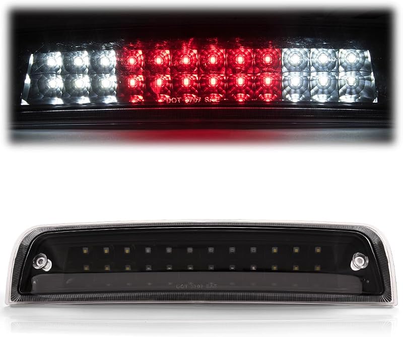 Luz de freio elevada LED PIT66 para Dodge Ram 1500, 2500 e 3500 – carcaça preta, lente transparente