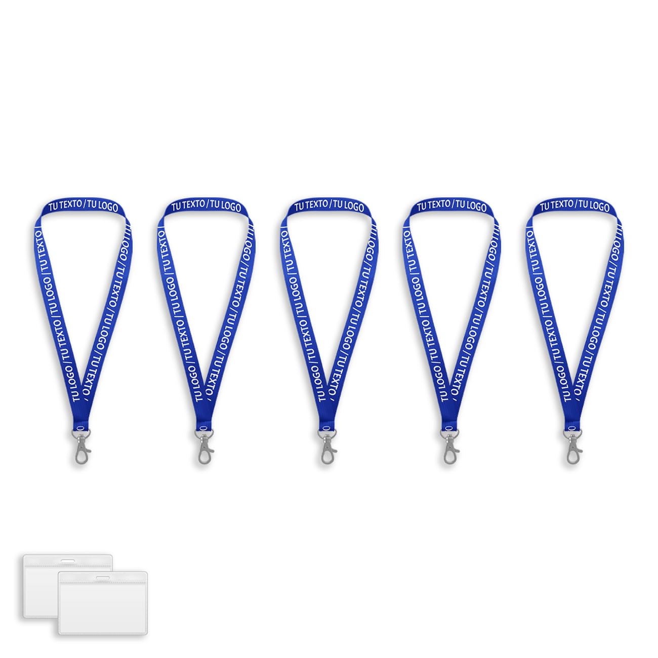 Lanyard PERSONALIZADO con logotipo y texto. Con cierre de seguridad. Colgantes tarjetas identificación, colgante llaves, colgante acreditaciones. Impresión 2 caras. (5, Sin cierre)