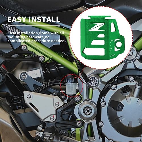 Miniatura 2 de Bomba de freno trasero de la motocicleta Depósito de líquido Escudo para K.awasaki Z250 Z300 Z400 Z900 Z900SE Z750 Z750R Depósito de freno trasero