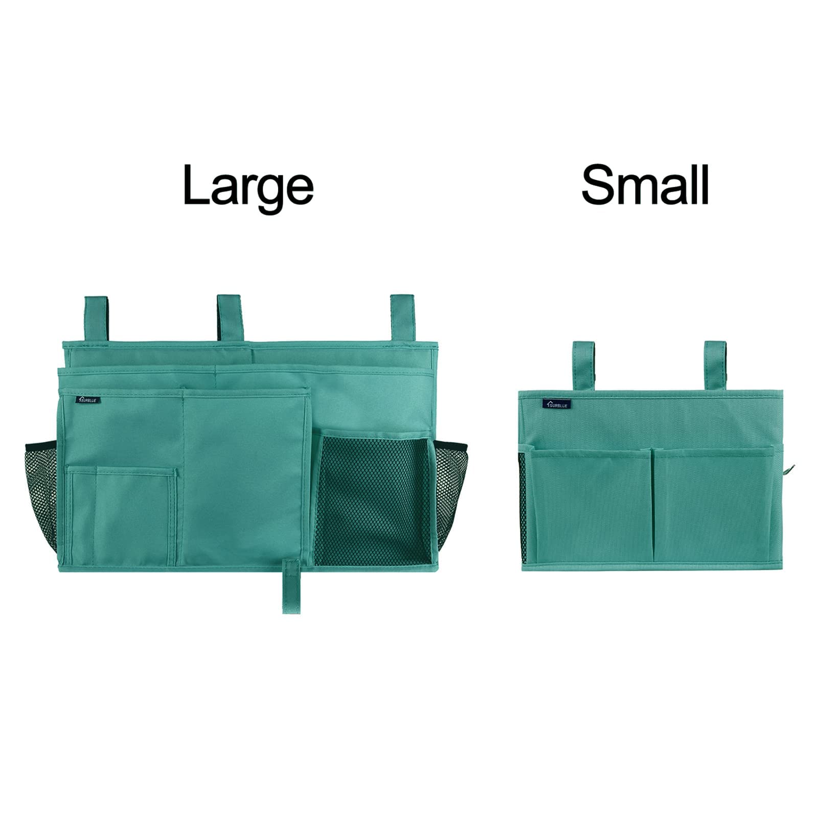 Surblue Caddy Hanging Organizer Bedside Storage Bag for Bunk and Hospital Beds Teal, Small - Image 3