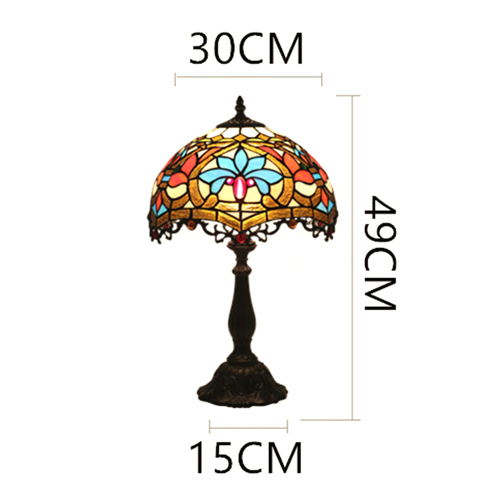 Vintage Tiffany Tischlampe 12 Zoll Barock Buntglas Schreibtischlampe Handgemachter Lampenschirm Gemütliches Art Deco Nachtlicht Schlafzimmer Leselicht Needed
