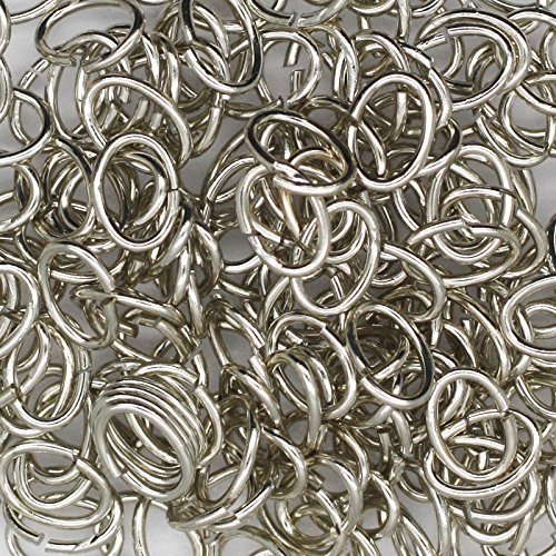 Jewelry Jump Rings Oval Silvertone 5x7mm Diameter Pack of 75